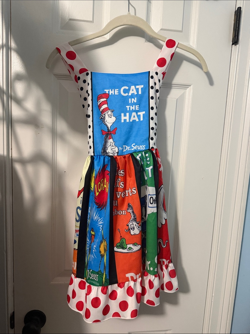 Girls Dr. Seuss Bright Multicolor Cat in the Hat Panel Dress
